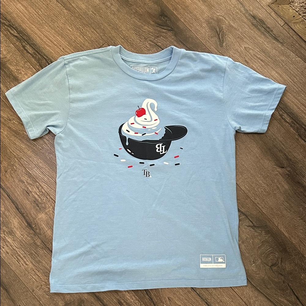 MLB Light Blue Kids T-Shirt with Ice Cream Design